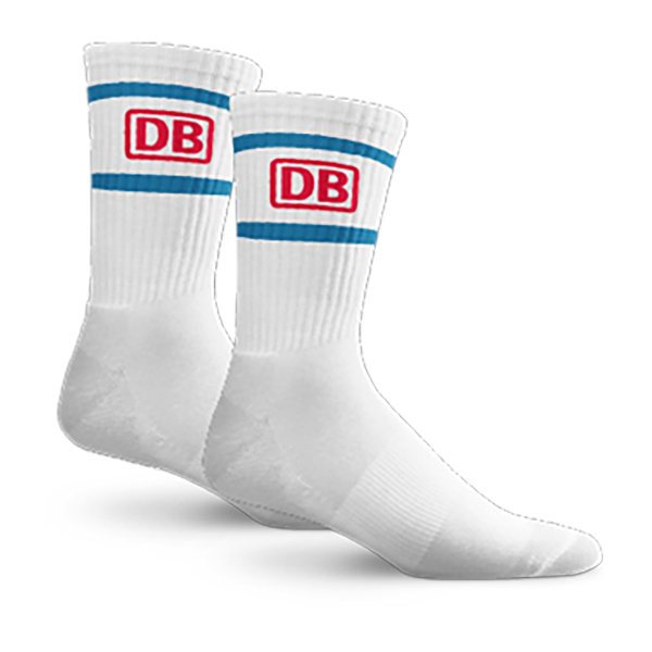 Retrosocke weiss/fernblau
